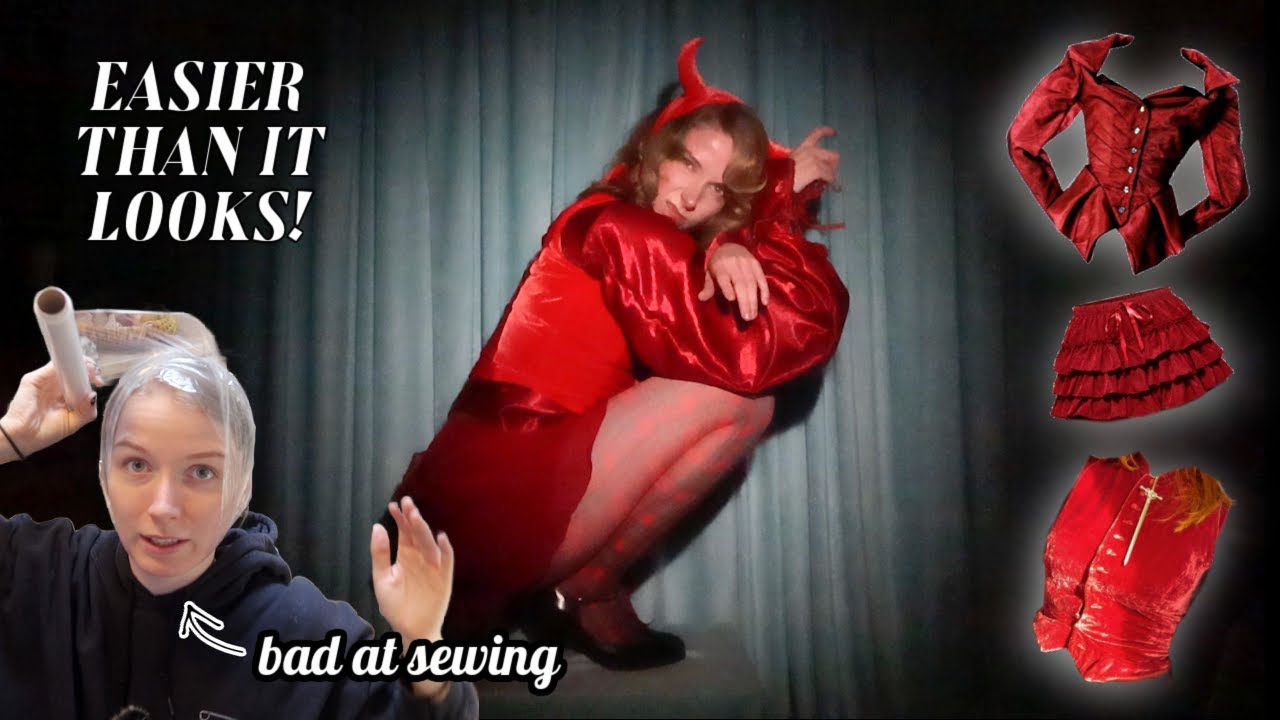 Делаем *в последнюю минуту* винтажный костюм дьявола на Хэллоуин 🥀🎠