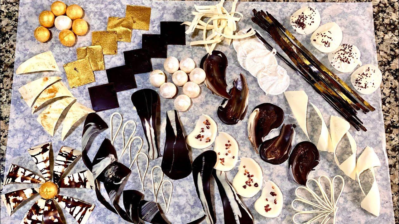 Décor en chocolat أشكال متنوعة من الشوكولا لتزيين الحلويات بطريقة سهلة و مفصلة