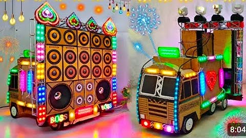 NEW Mini Dj Truck loading At-New Home by cardboard making dj truck sharpy light big dj setup loading