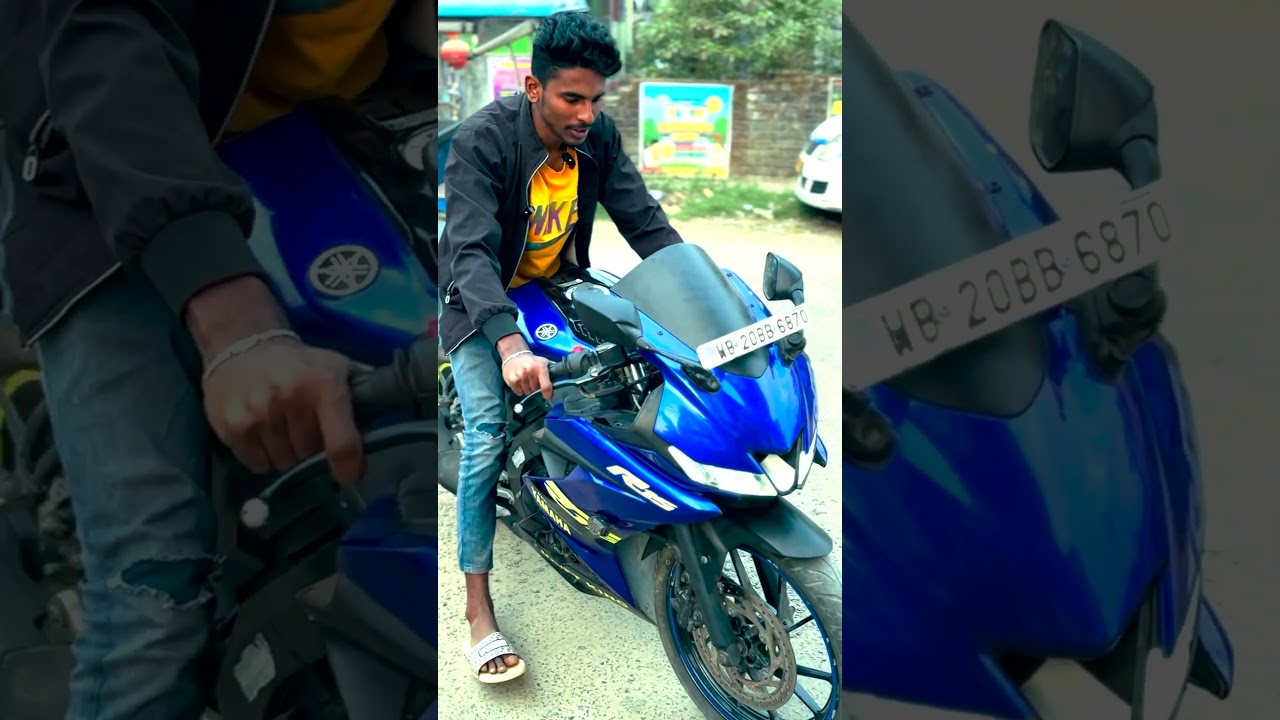 ₹80,000 ONLY 😱 Mint R15 V3 Racing Blue  Dipu Bhai 🔥 #shorts #viralshort