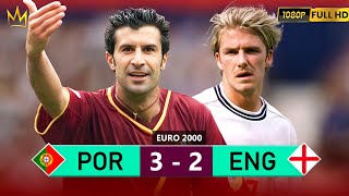 FIGO HUMILIATING BECKHAM'S ENGLAND IN EURO 2000 / PORTUGAL 3 ENGLAND 2