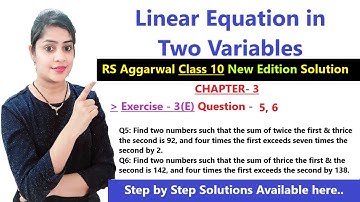 RS Aggarwal class 10 ex 3e q 5,6 page no 152 | RS Aggarwal new edition solution #class10maths
