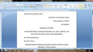 Contoh surat izin