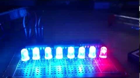 8 RGB LEDs mit Shiftregistern (74HC595)