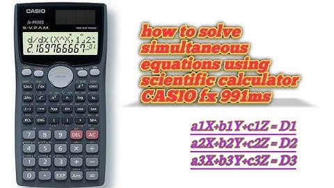 How to solve simultaneous equations using scientific calculator CASIO FX991MS | #math #yt #maths