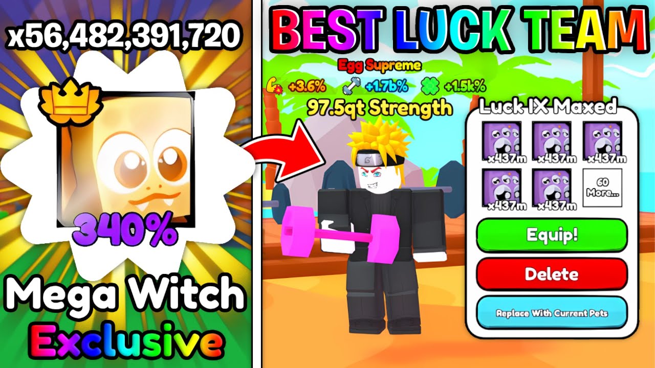 Я разблокировал 0,0001% Mega с Best Luck XI Team в Arm Wrestling Sim Roblox!