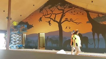 REXframe used to cover a HUGE oddly shaped wall!