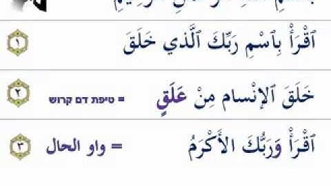 לומדים ערבית - سورة العلق - סורת (א)לעלק.avi