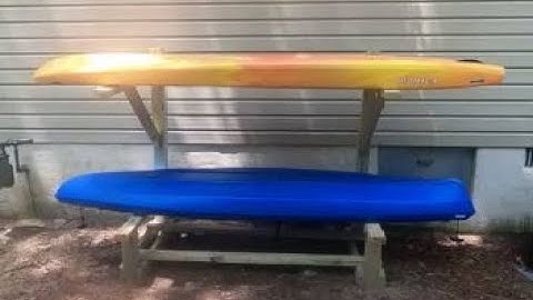 The easiest kayak rack to build for under $35.  #kayakrack #paddleboardrack