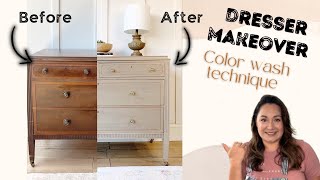 Extreme Before and After Dresser Makeover! | Furniture Flip With Color Wash Technique