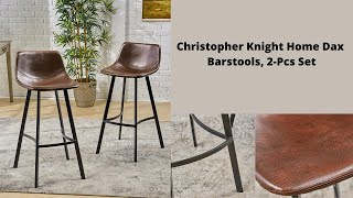 Christopher Knight Home Dax Barstools, 2-Pcs Set, Snake Skin Brown
