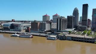 Drone captures footage of Ohio River flooding in downtown Louisville