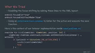 How to Prevent EditText Focus Shift in Android RecyclerView and Submit Changes Correctly