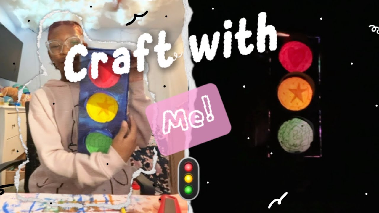Craft with me! 🚦✨(Traffic light decor)