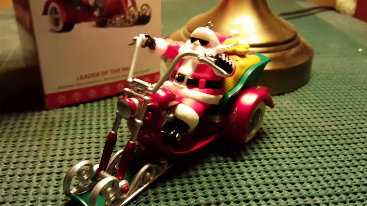 Santa on motorcycle ornament with sound 2017 YouTube