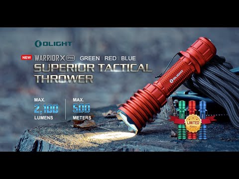 Senter Olight Warrior X Pro RGB 2100 Lumens Limited Edition Rechargeable Flashlight LED