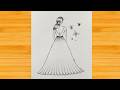 How to draw a cute girl with butterflies - Pencil sketch || very easy drawing for beginners