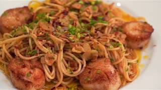 Aglio Olio Pasta With Scallop