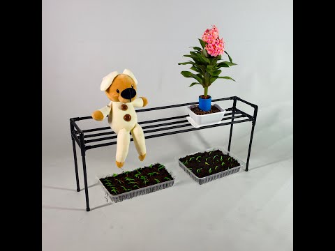 Підставка для квітів на підвіконня Lucia Black. Другий рівень для розсади, горщиків та зелені., видео 1