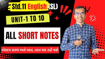 Std.11 English All Short Note | Unit 1 to 10 | IMP Short Note | Harsh Barasiya
