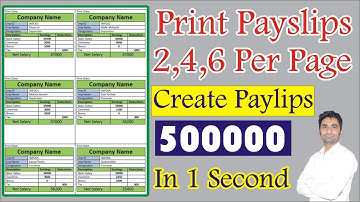 Create 500000 Payslips in a Second in Excel | Print 2,4,6 Payslips on a Page | MRB Tech Solutions