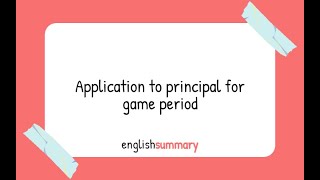 Application to principal for game period in English screenshot 3