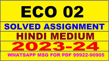 eco 02 solved assignment 2023-24 | eco 2 solved assignment in hindi 2024 | eco 2 2024