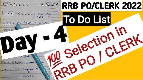 RRB PO/CLERK Day-4 To Do List. Follow it blindly for 25 Days and get a job. Strategy Matters. #ibps
