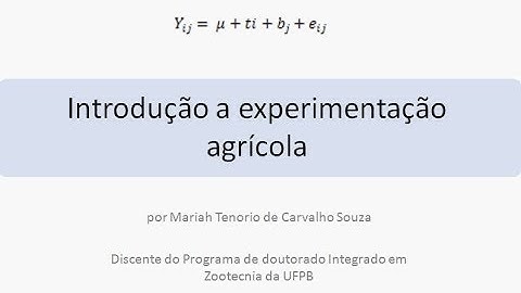 Introdução a Experimentação Agrícola