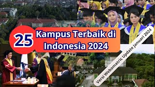 Top 25 Kampus di Indonesia tahun 2024 | 25 Universitas Terbaik versi Webometrics Update januari 2024