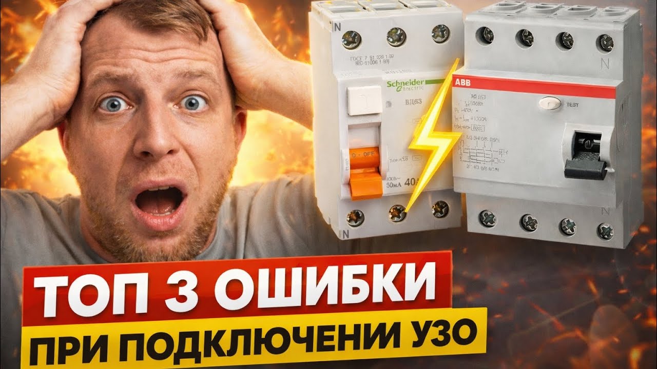 ⚡ ТОП-3 ОШИБКИ ПРИ ПОДКЛЮЧЕНИИ УЗО, КОТОРЫЕ СЖИГАЮТ ДОМА 🔥