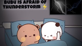 Bubu is afraid of Thunderstorm ⚡ |Peach Goma| |Animation| |Bubuanddudu|