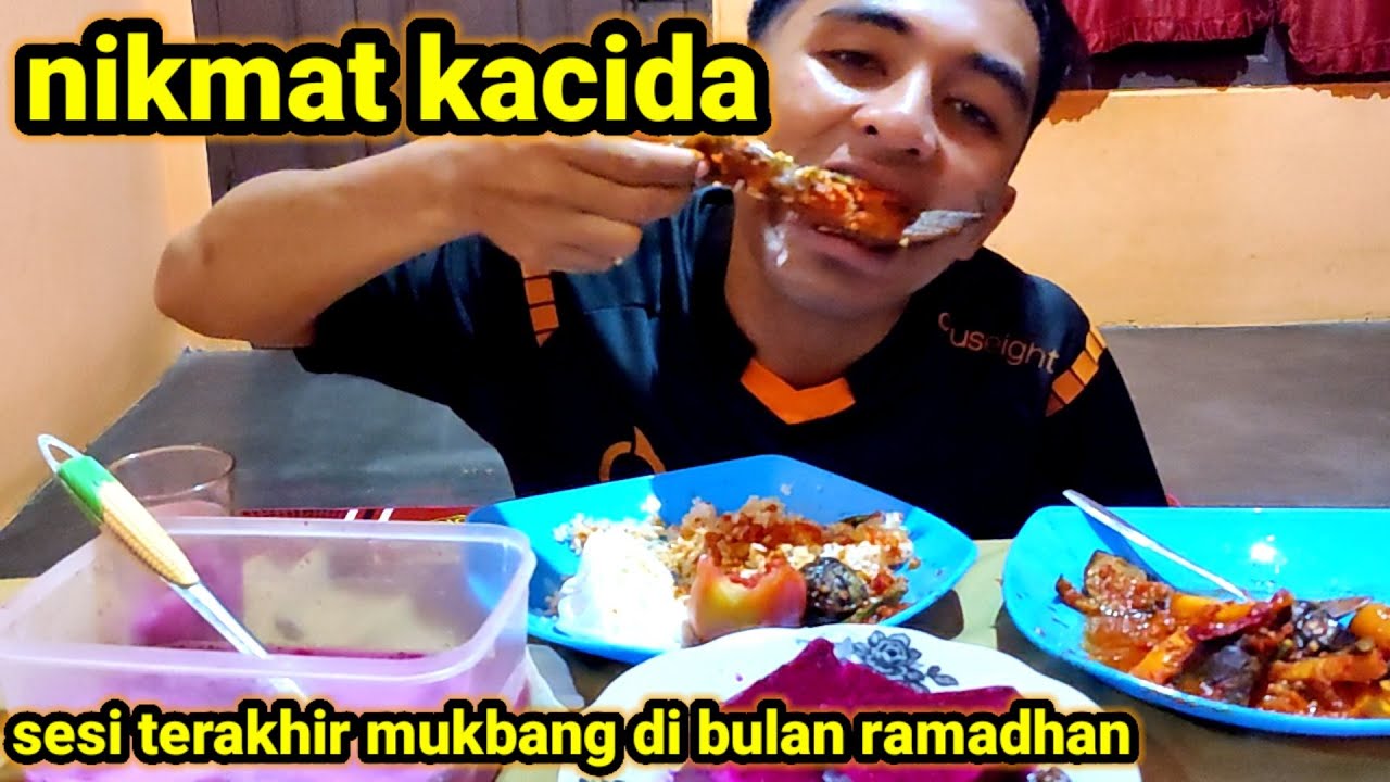 mukbang lele mercon kacang panjang terong ijo es buah buah naga lalapan ...