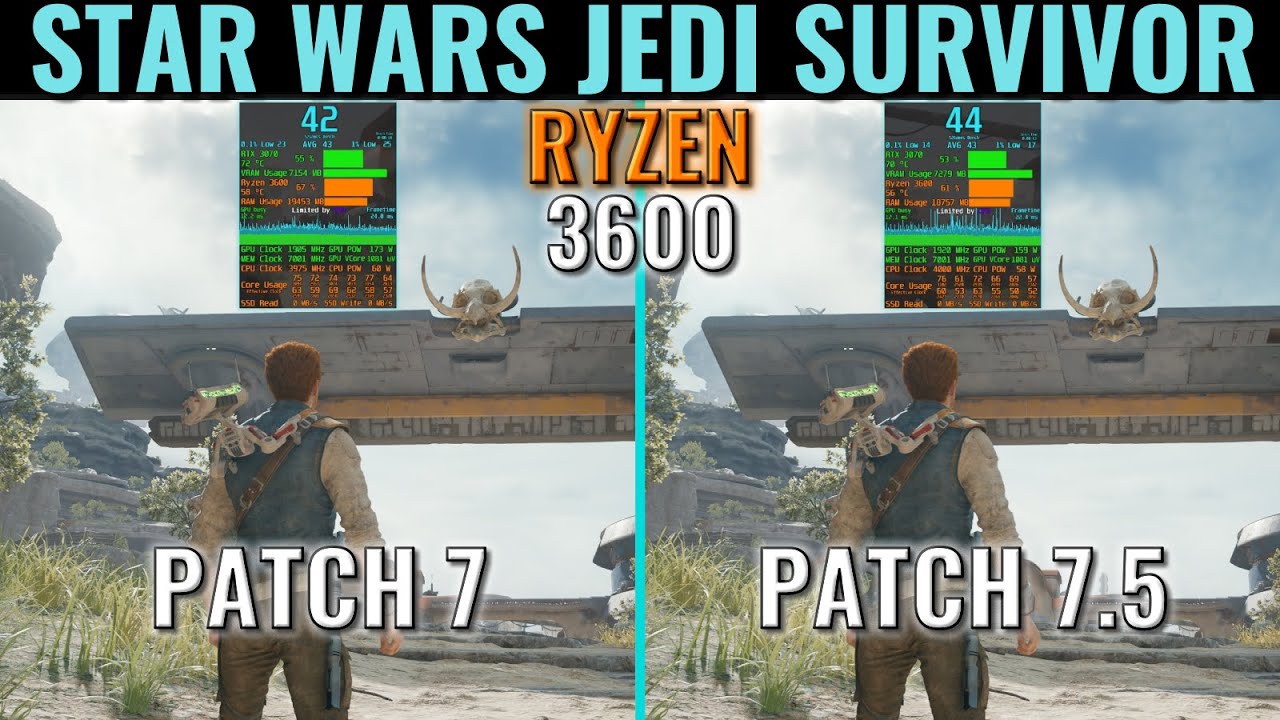 Star Wars Jedi Survivor - Ryzen 3600 - Patch 7.5 - RTX 3070 - Benchmark ...