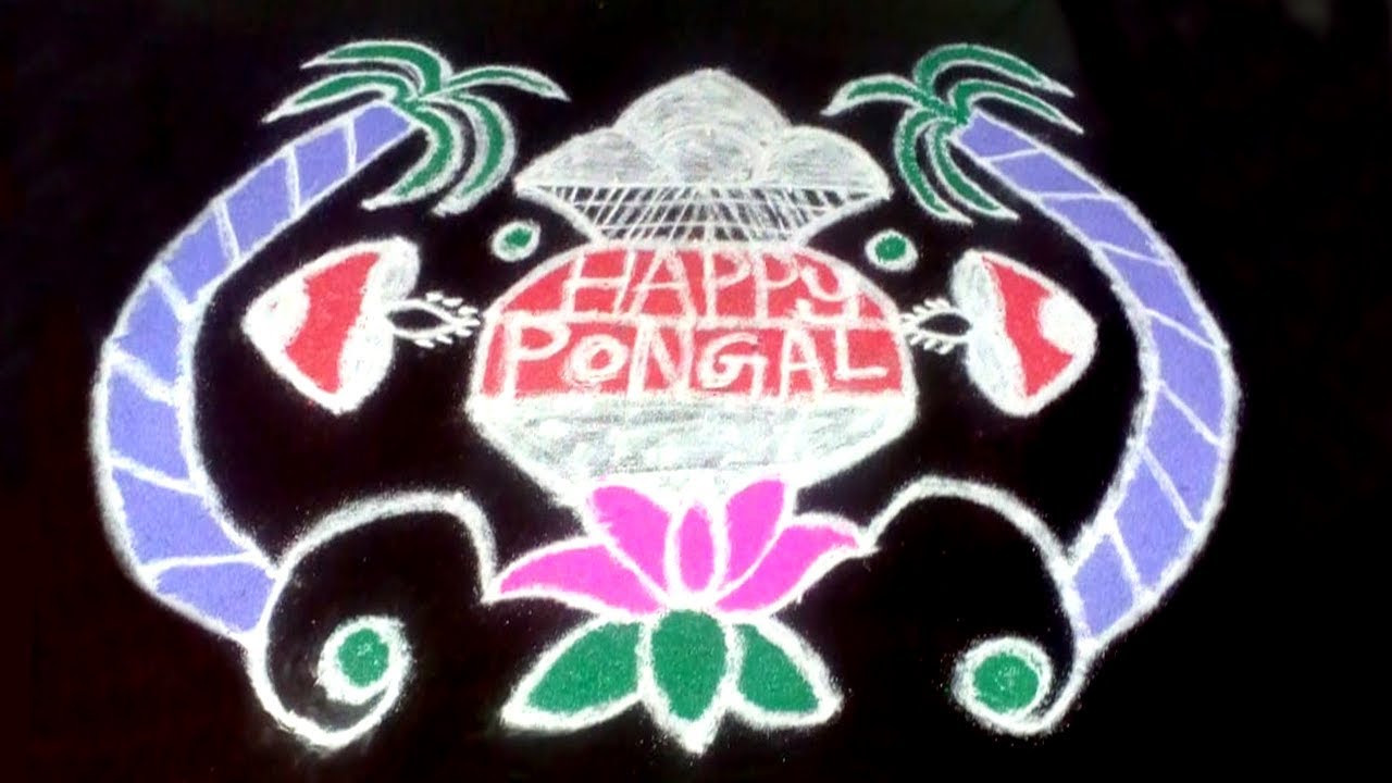 Special Pongal Pot rangoli design 2019 * sankranthi muggulu ...