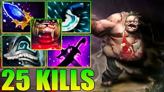 25 Kills Pudge !! Pudge Dota 2 Safelane Carry Meta Pro Hooks Pro Gameplay Build Guide 7.35