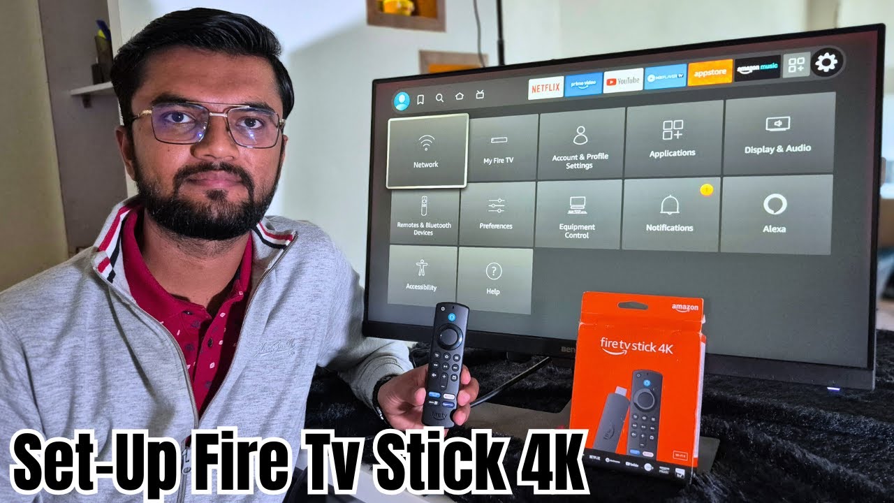How to Setup Amazon Fire TV Stick 4K on TV/Monitor - YouTube