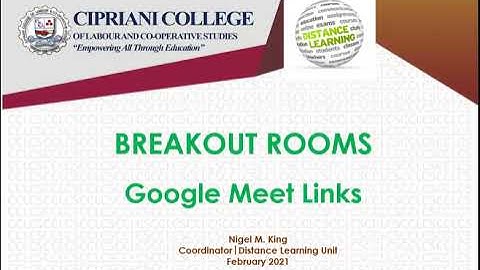Breakout Rooms: Creating Google Meet Links