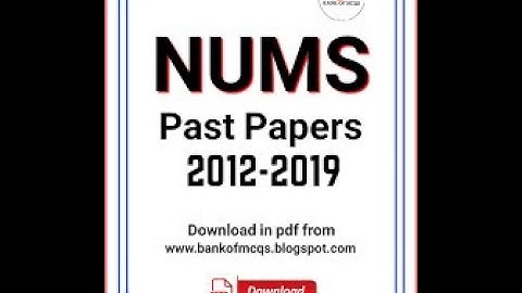 NUMS past papers ( important mcqs) Nmdcat 2020