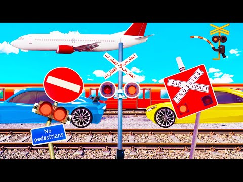 【踏切アニメ】色々な乗り物とふみきりカンカン😂😂😂Various rides and railroad crossings!!