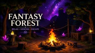 Retro Fantasy Ambience – Crystal Ember Forest (2 Hours, 4K)