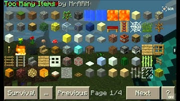 Minecraft PE Script Mod: Toomanyitems v14b! [0.9.5]