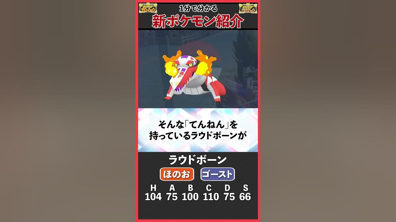 最強御三家 ラウドボーンを1分で解説 ポケモンsv Youtube 最強御三家 ラウドボーンを1分で解説 ポケモンsv Youtube