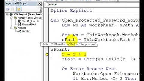 كسر ملف إكسيل محمي من الخارج Open Protected Password Workbook From Passwords List