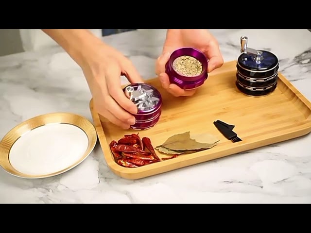 Hand Crank 63mm 4 Layers Premium Zinc Alloy Herb Grinders for Smoking
