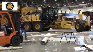 Caterpillar 18M3 grader leaving Minexpo 2016