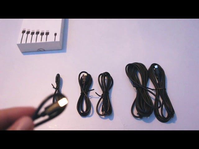 UNBOXING AUKEY CB-D17 - 6 MICRO USB CABLES