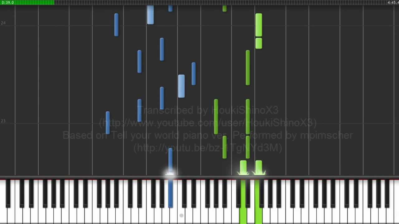 楽譜 Synthesia Tell Your World Livetune Feat Hatsune Miku Piano Music Sheet Chords Chordify