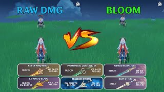 Nilou Weapon comparisons!! Raw DMG vs Bloom-Bountiful cores!! DMG comparisons!!