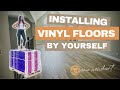 installing vinyl plank flooring by myself [project vlog]